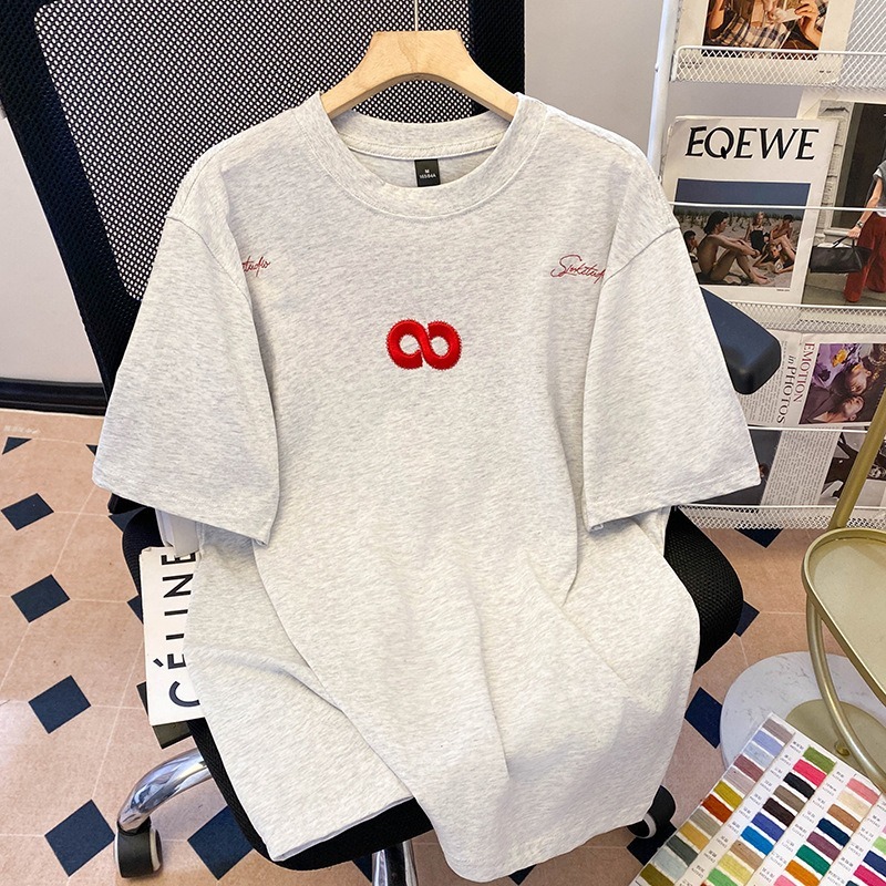 カップルペアルック インフィニティ メランジグレーTシャツ