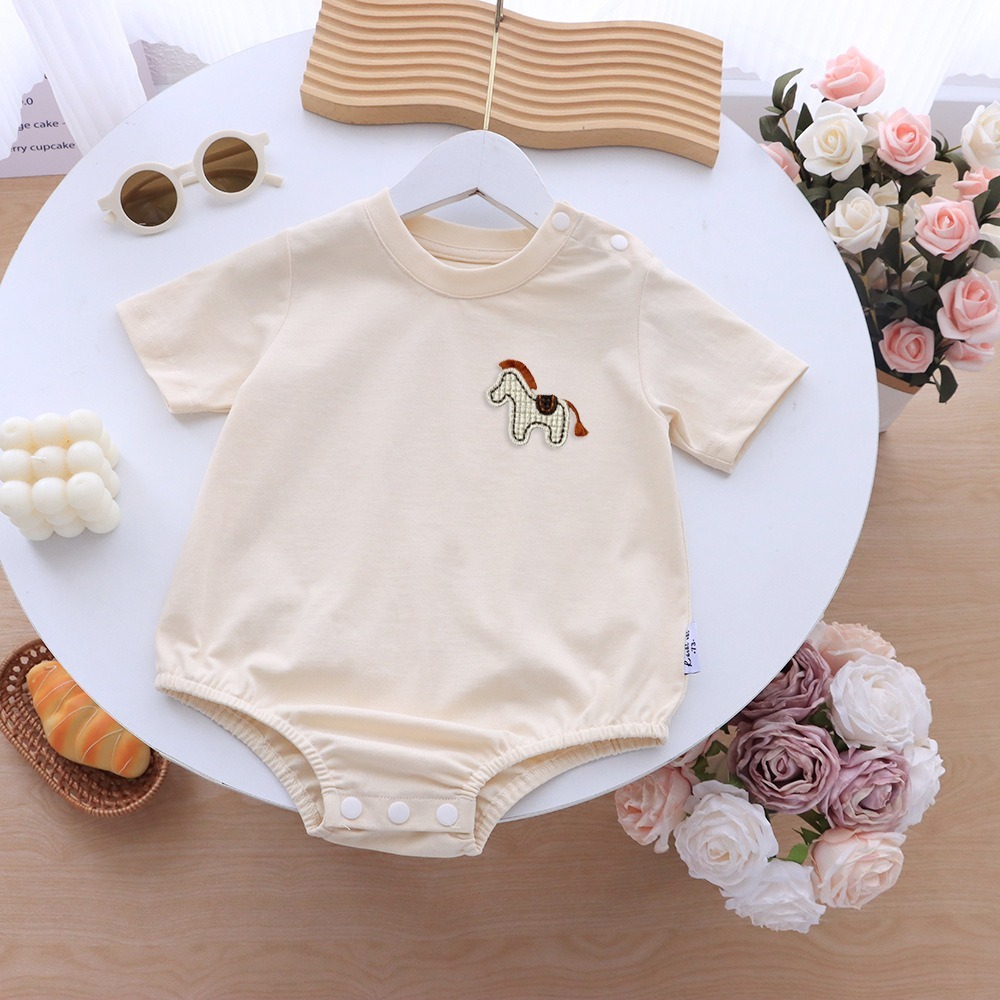 親子ペアルック ほっこり木馬 ナチュラルTシャツ・ロンパース