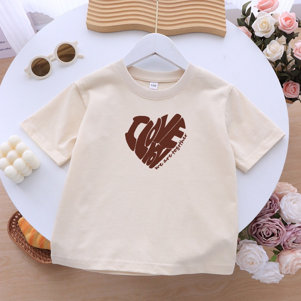 親子ペアルック ナチュラルハートロゴ Tシャツ・ロンパース