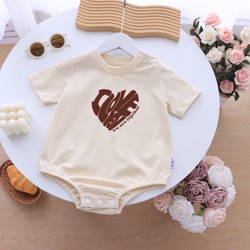 親子ペアルック ナチュラルハートロゴ Tシャツ・ロンパース