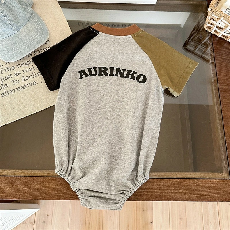 親子ペアルック ヴィンテージライク・ラグランTシャツ＆ロンパース