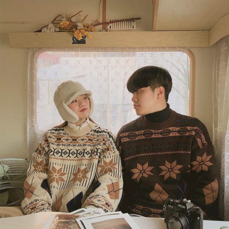 【クリスマス仕様】ペアルック クリスマス風 模様柄セーター