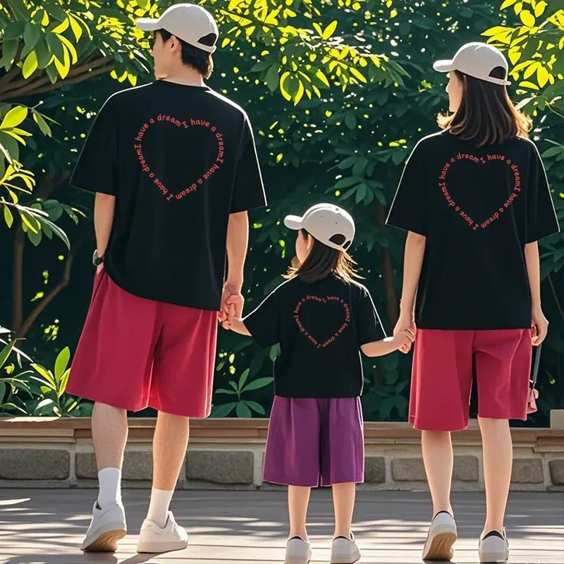 親子ペアルック トリプルハートTシャツ