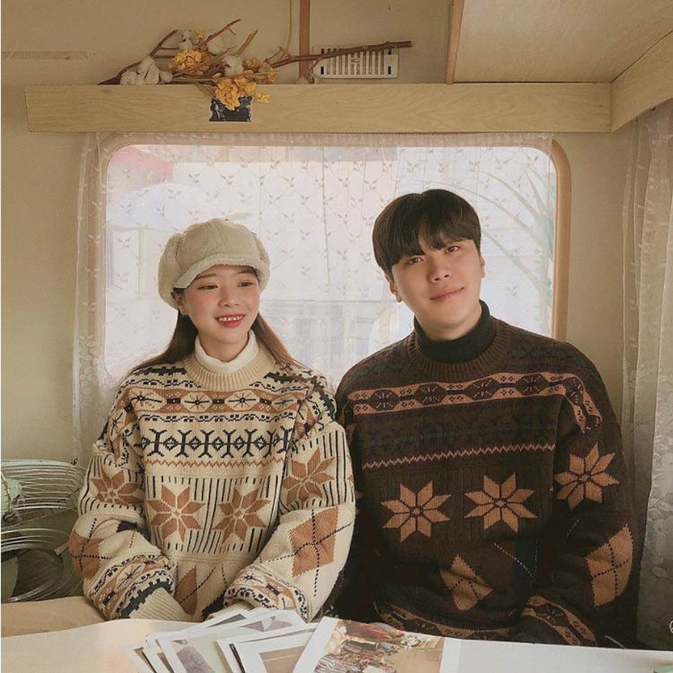 【クリスマス仕様】ペアルック クリスマス風 模様柄セーター