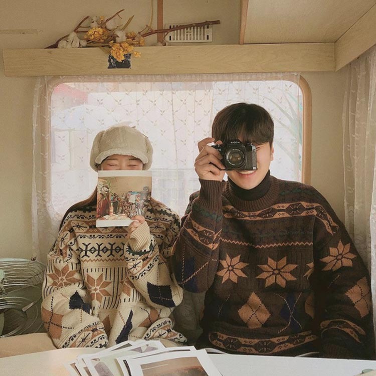 【クリスマス仕様】ペアルック クリスマス風 模様柄セーター