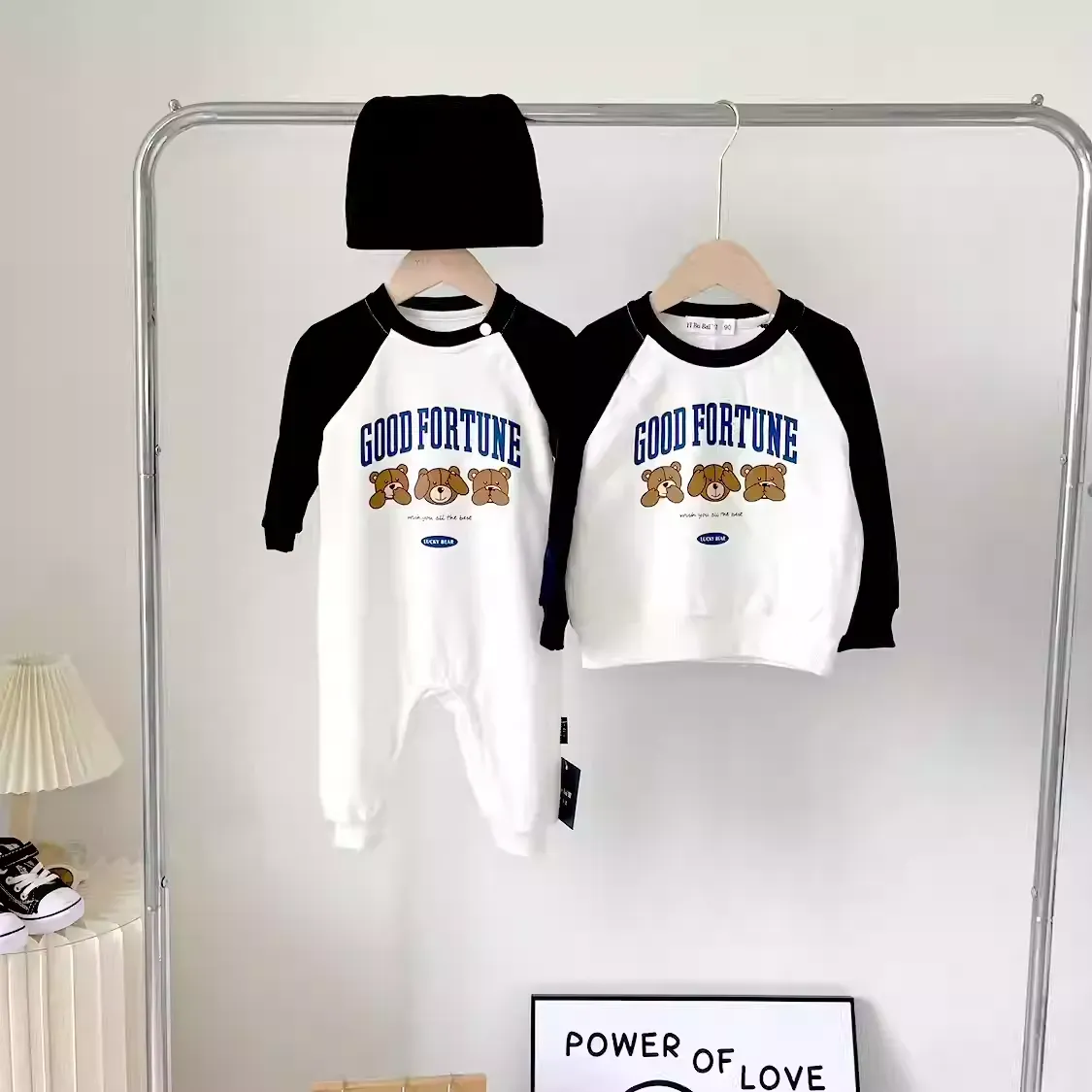 親子ペアルック グッドフォーチュンベアートレーナー