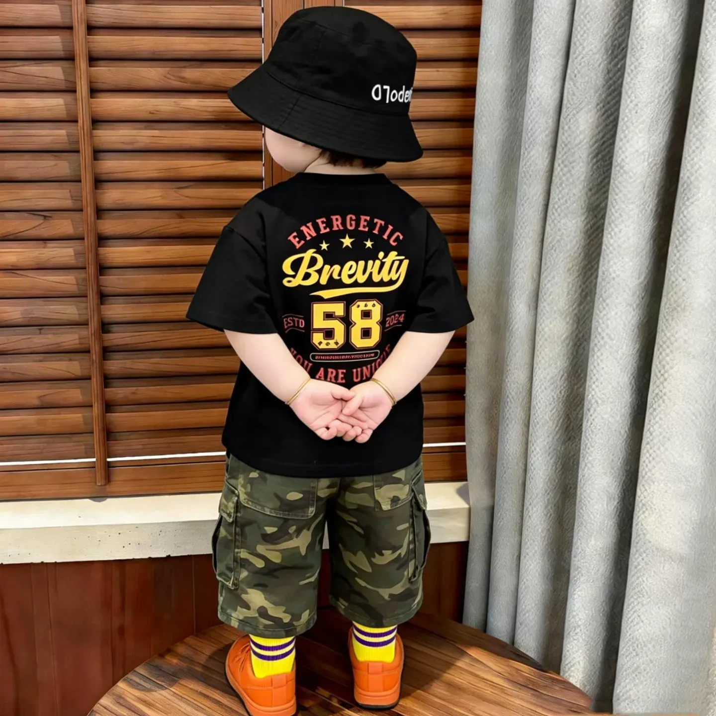 親子ペアルック ヴィンテージ風 カレッジロゴTシャツ