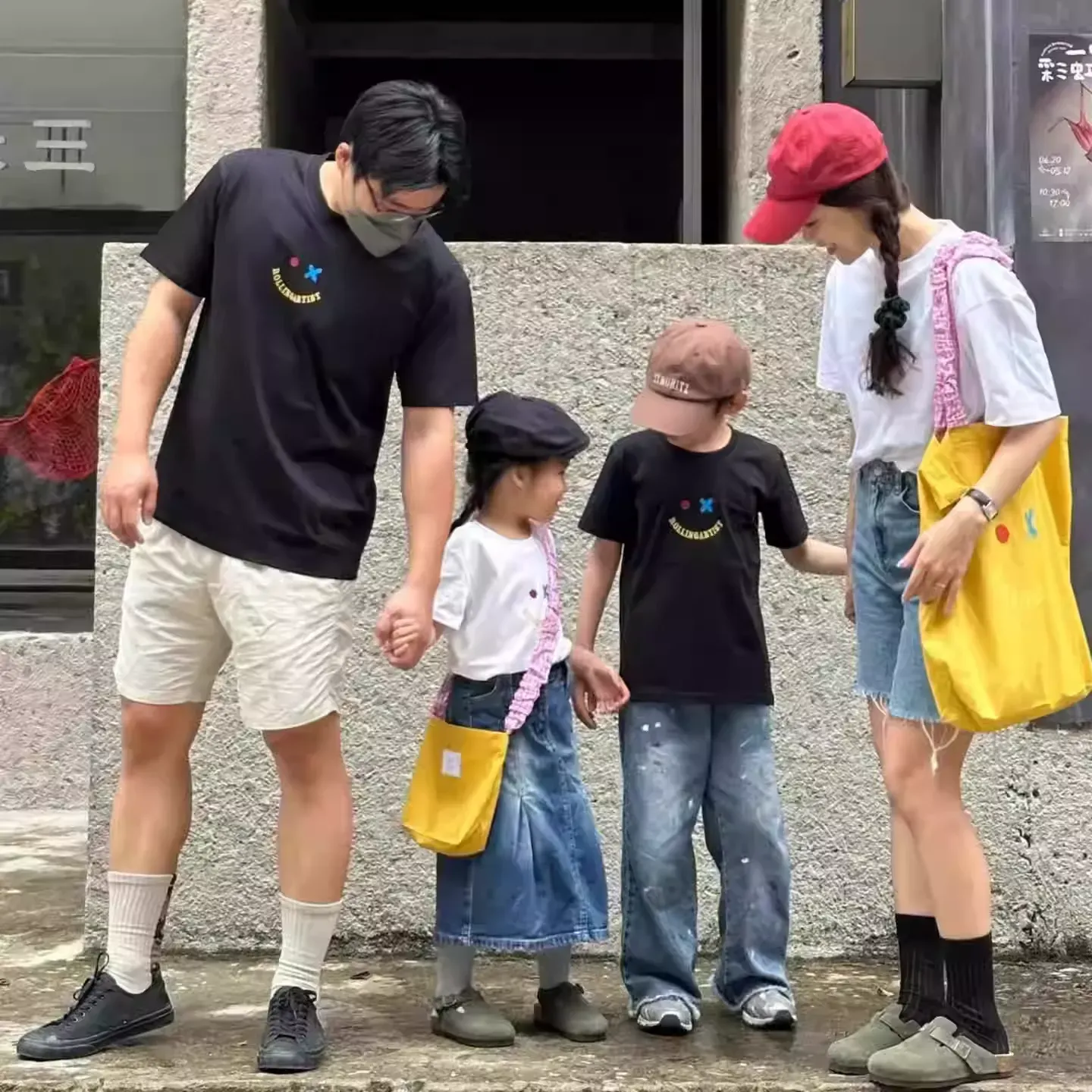 親子ペアルック バックハートTシャツ