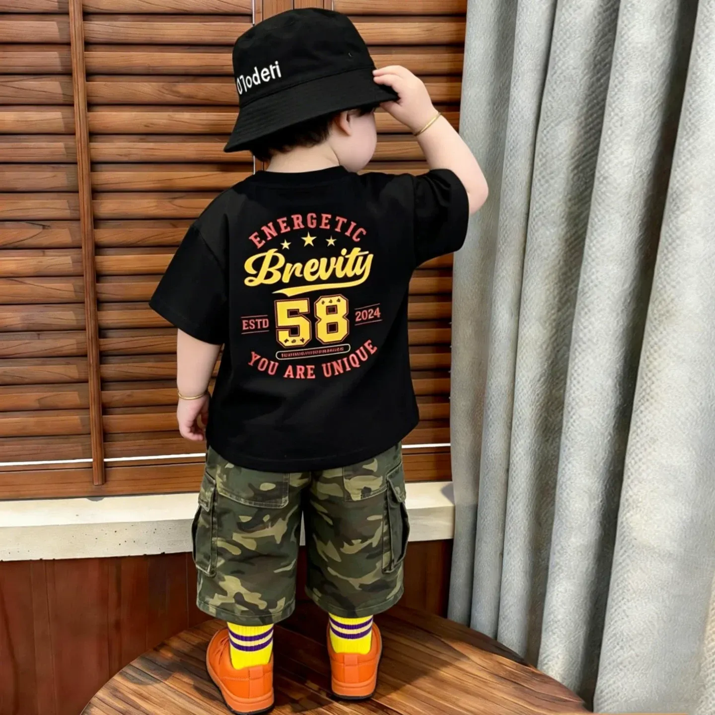 親子ペアルック ヴィンテージ風 カレッジロゴTシャツ