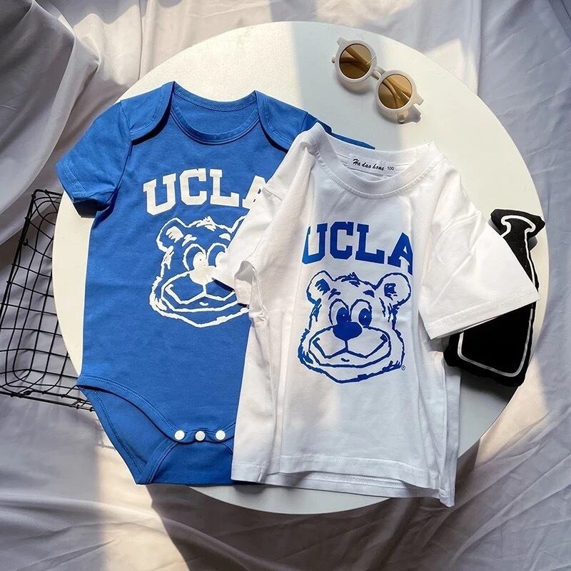 親子ペアルック アメカジ風 UCLAベア Tシャツ・ロンパース