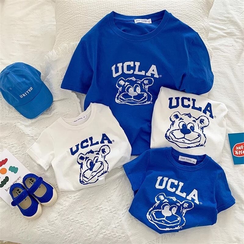親子ペアルック アメカジ風 UCLAベア Tシャツ・ロンパース