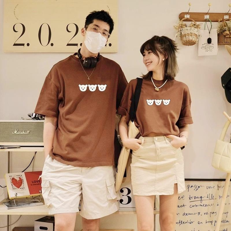 親子ペアルック ほっこりベアー ニュアンスカラー Tシャツ・ロンパース