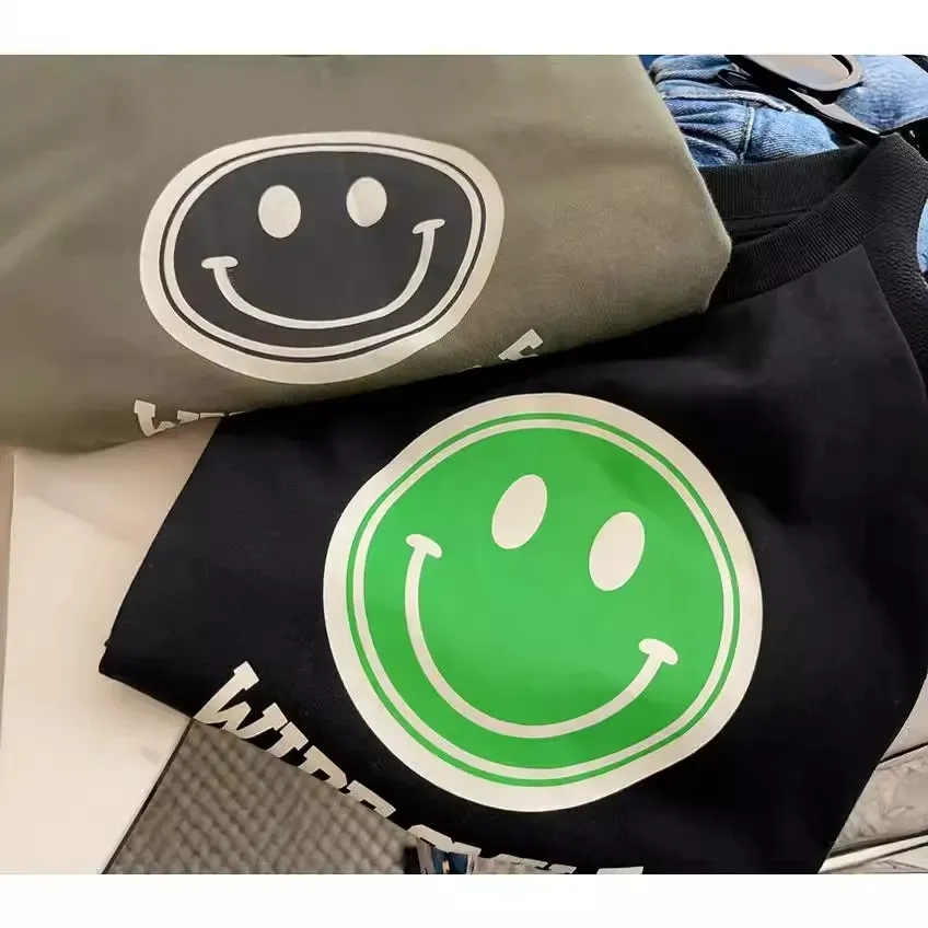 親子ペアルック WIDE SMILE ストリート風Tシャツ＆ロンパース