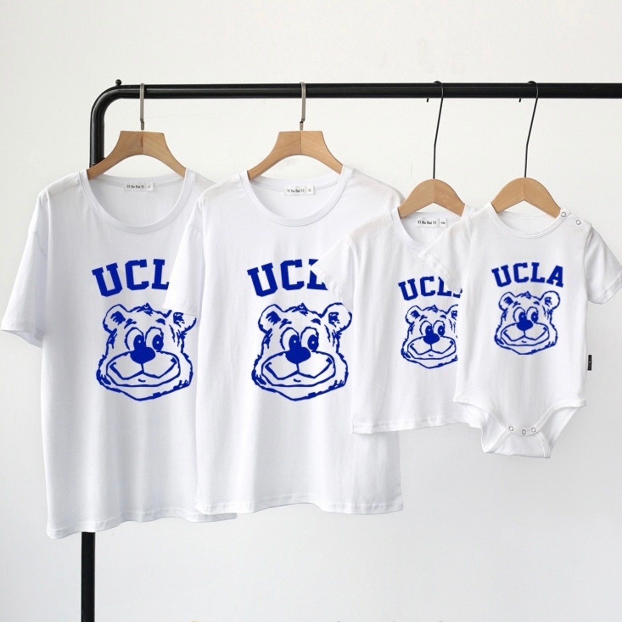親子ペアルック アメカジ風 UCLAベア Tシャツ・ロンパース