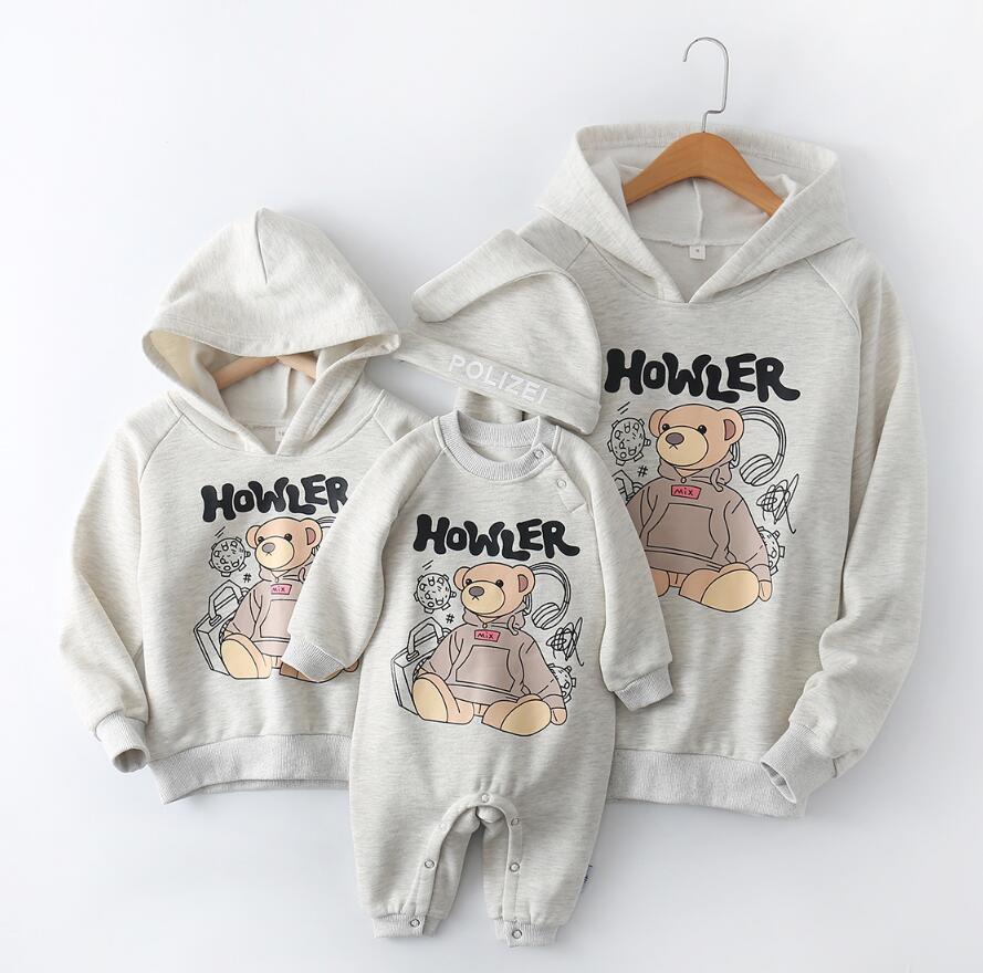 親子ペアルック HOWLERベア パーカー ロンパース