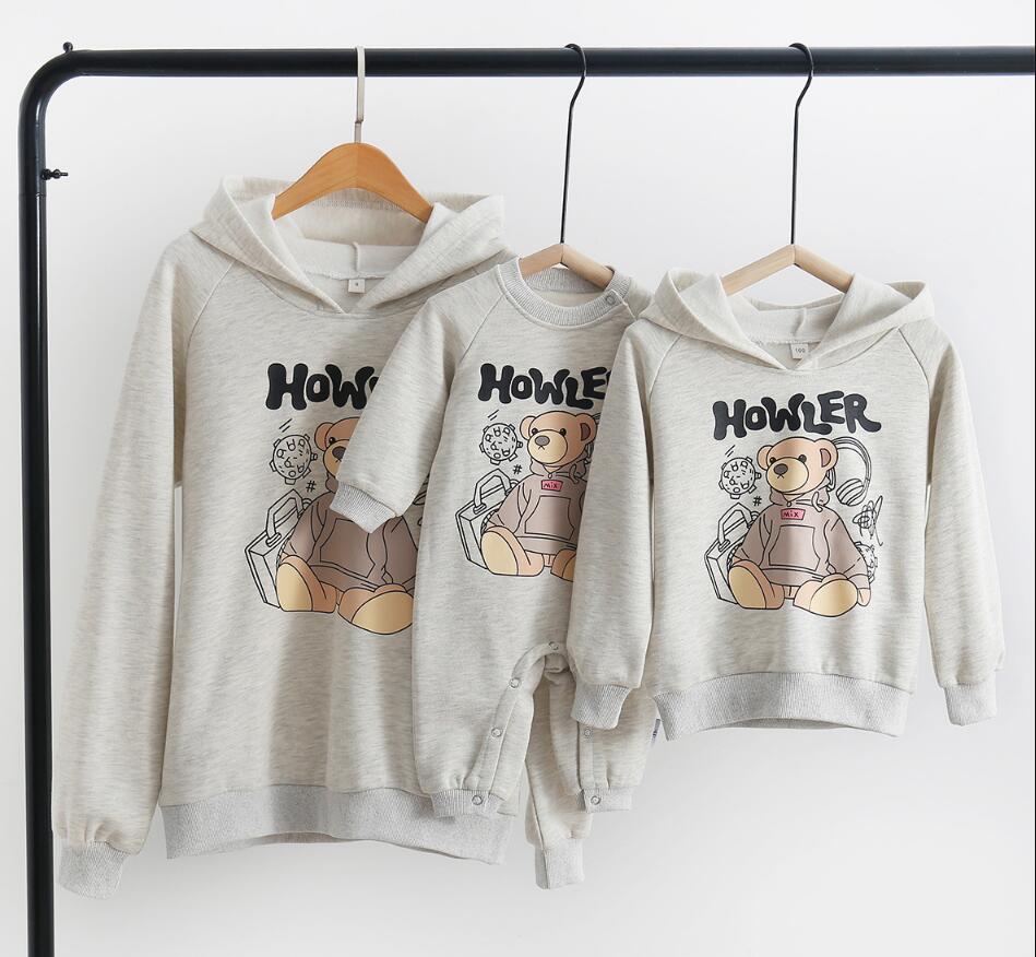親子ペアルック HOWLERベア パーカー ロンパース