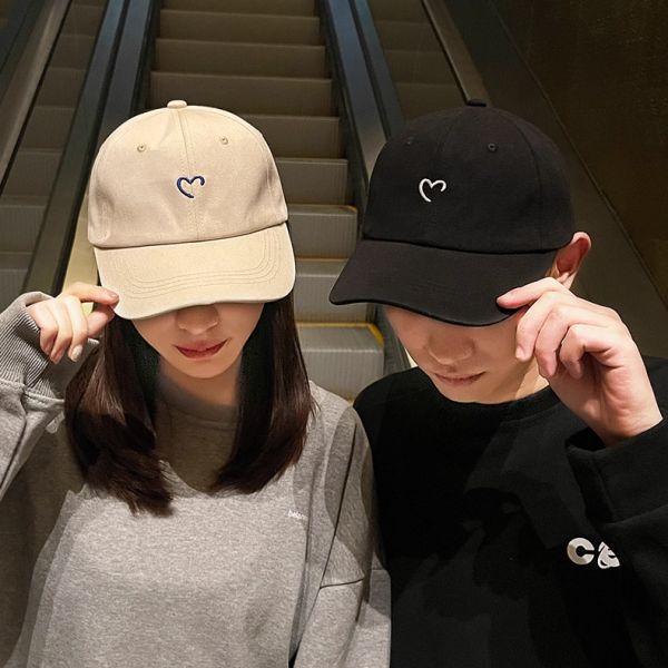 ペアキャップ 韓国風 ハートデザイン カップル お揃い帽子