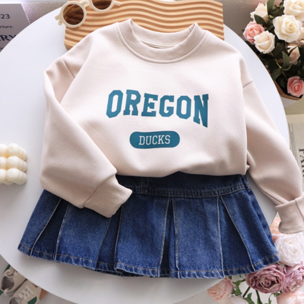 親子ペアルック OREGONロゴ入りトレーナー 家族お揃いスウェット