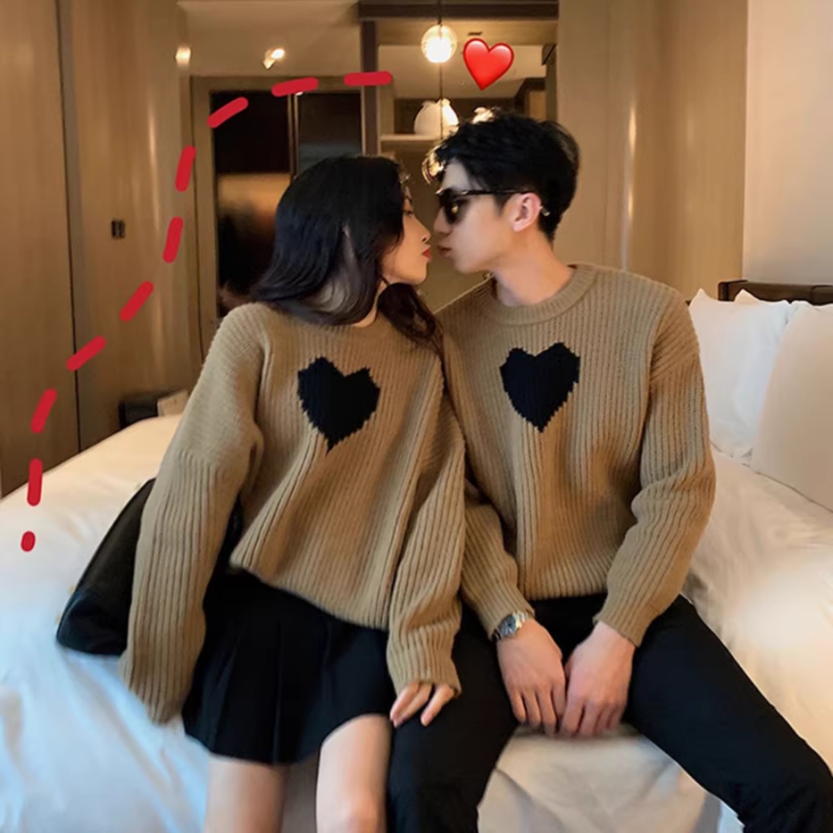 ペアルック ハイゲージ リブニットセーター