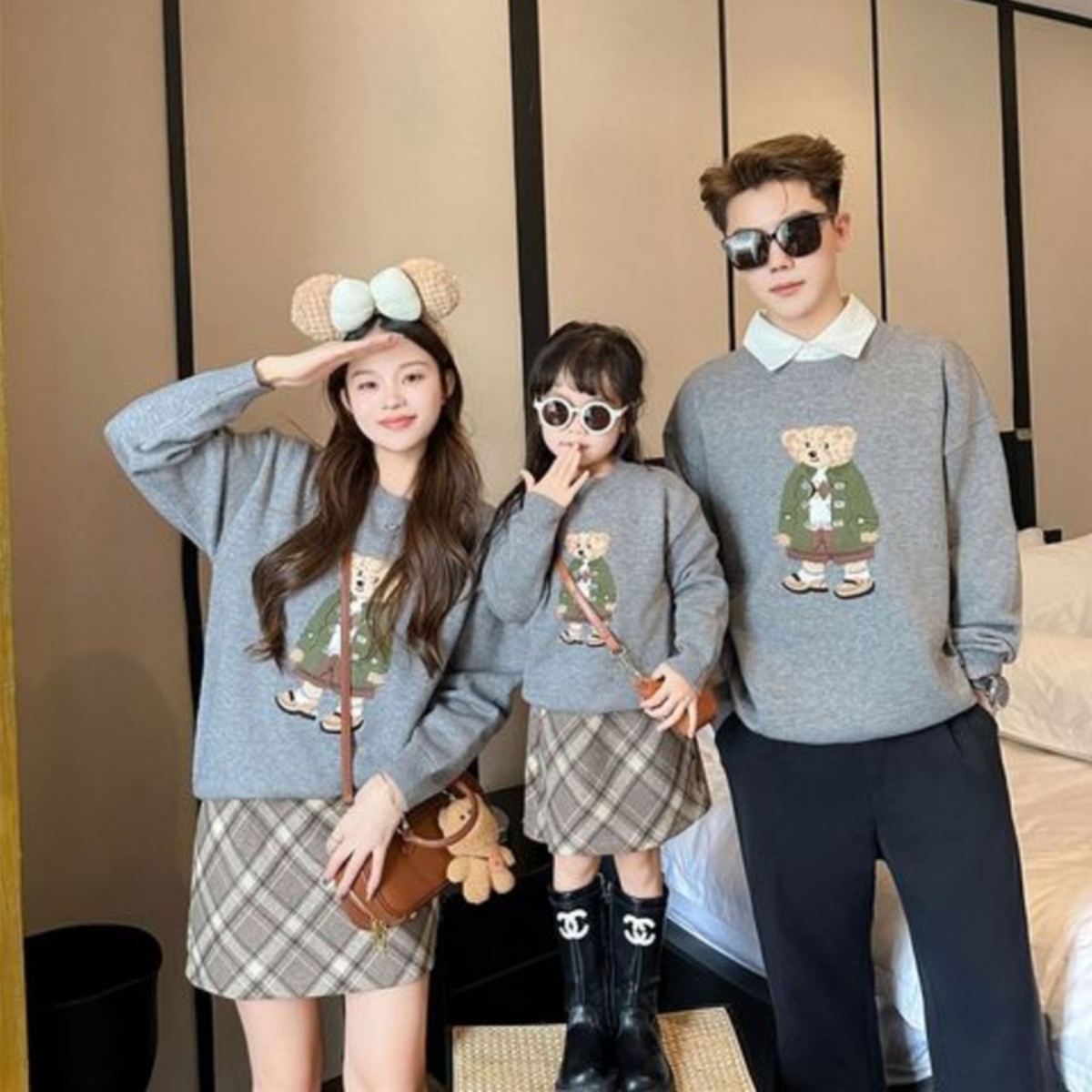 親子ペアルック クラシックベアニット