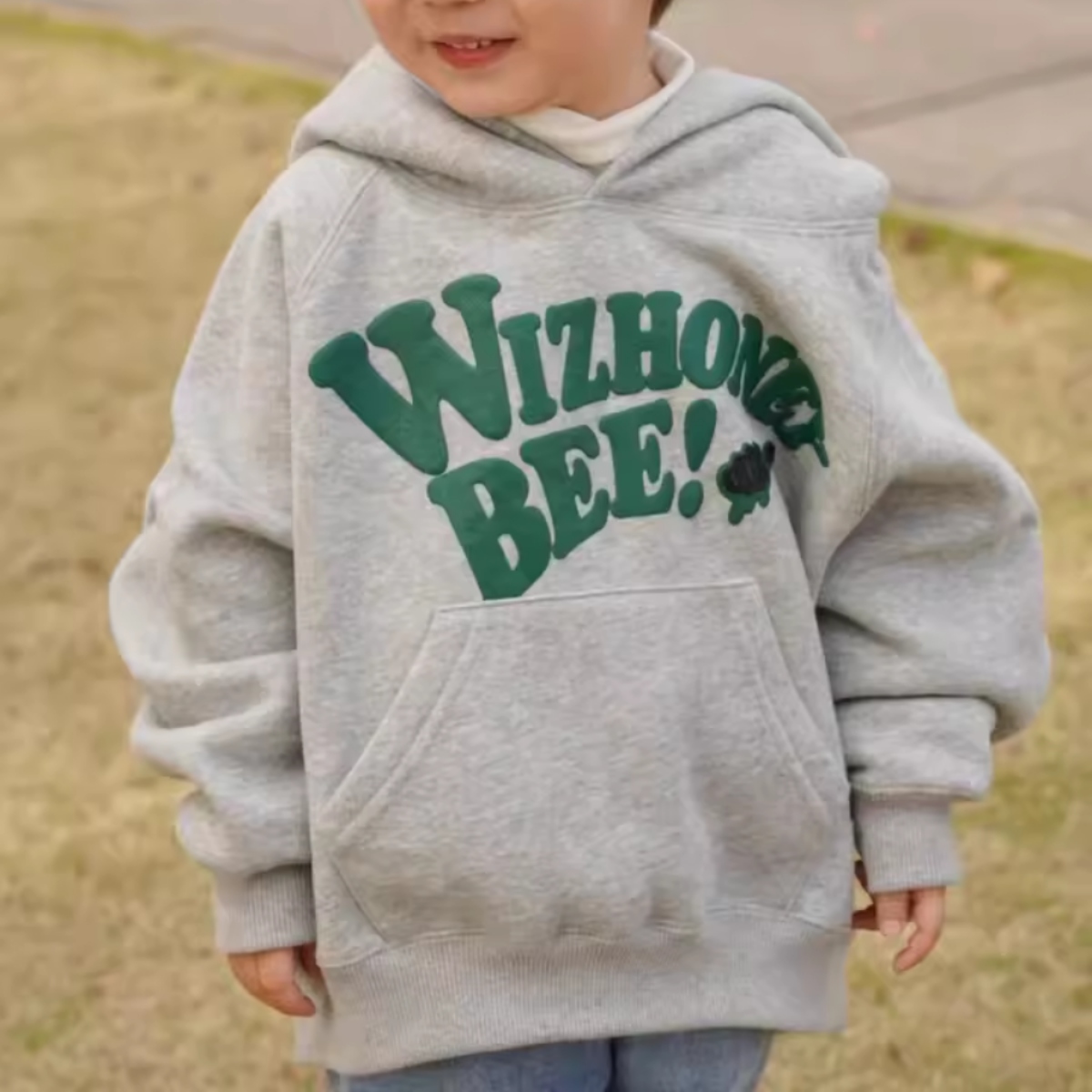 親子ペアルック グリーンロゴ パーカー トレーナー