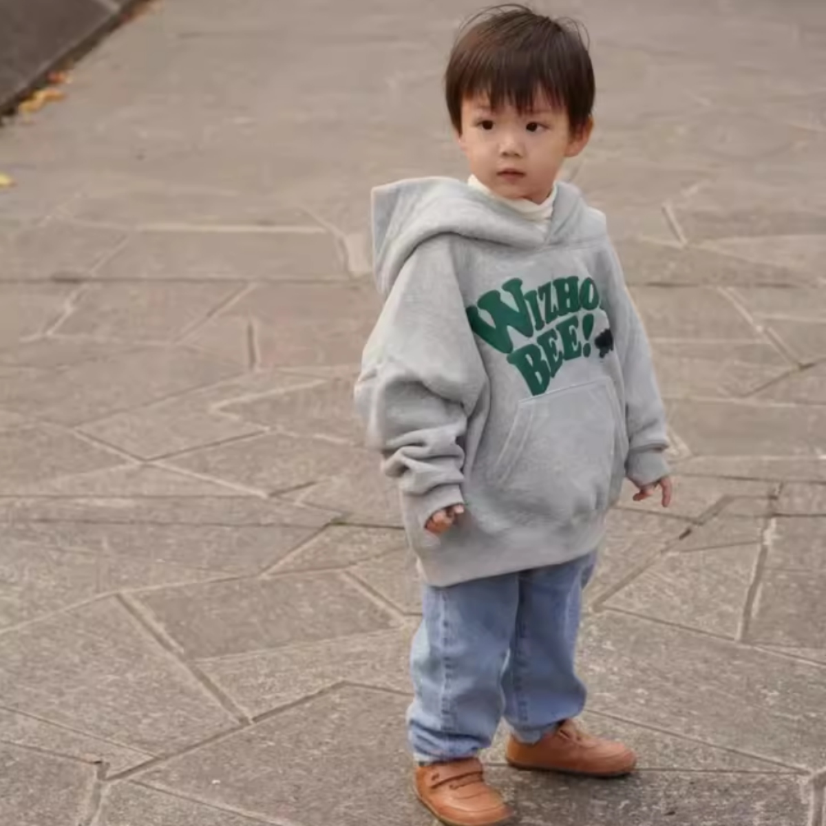 親子ペアルック グリーンロゴ パーカー トレーナー