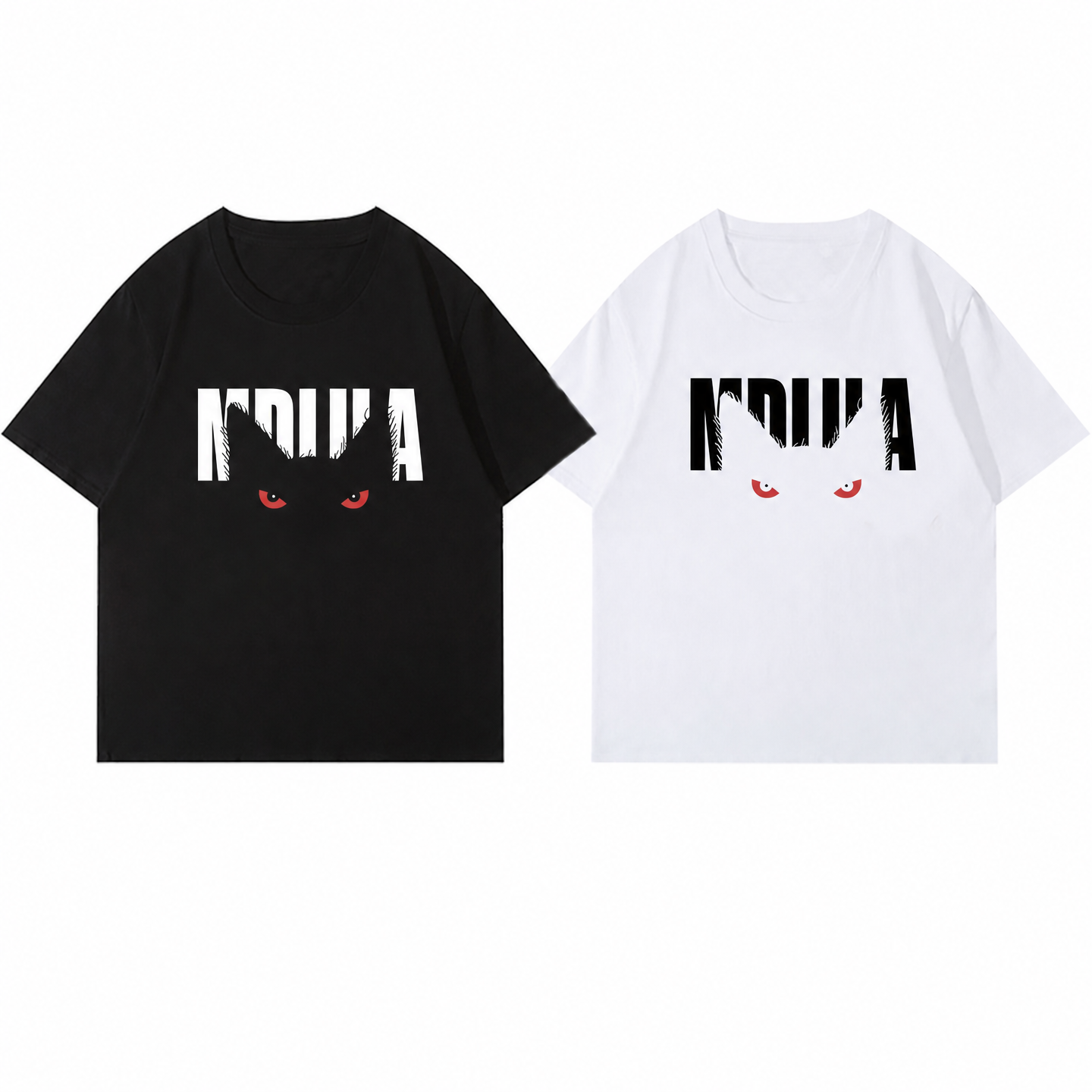カップルペアルック【Shadow Eyes】モノトーンビーストTシャツ