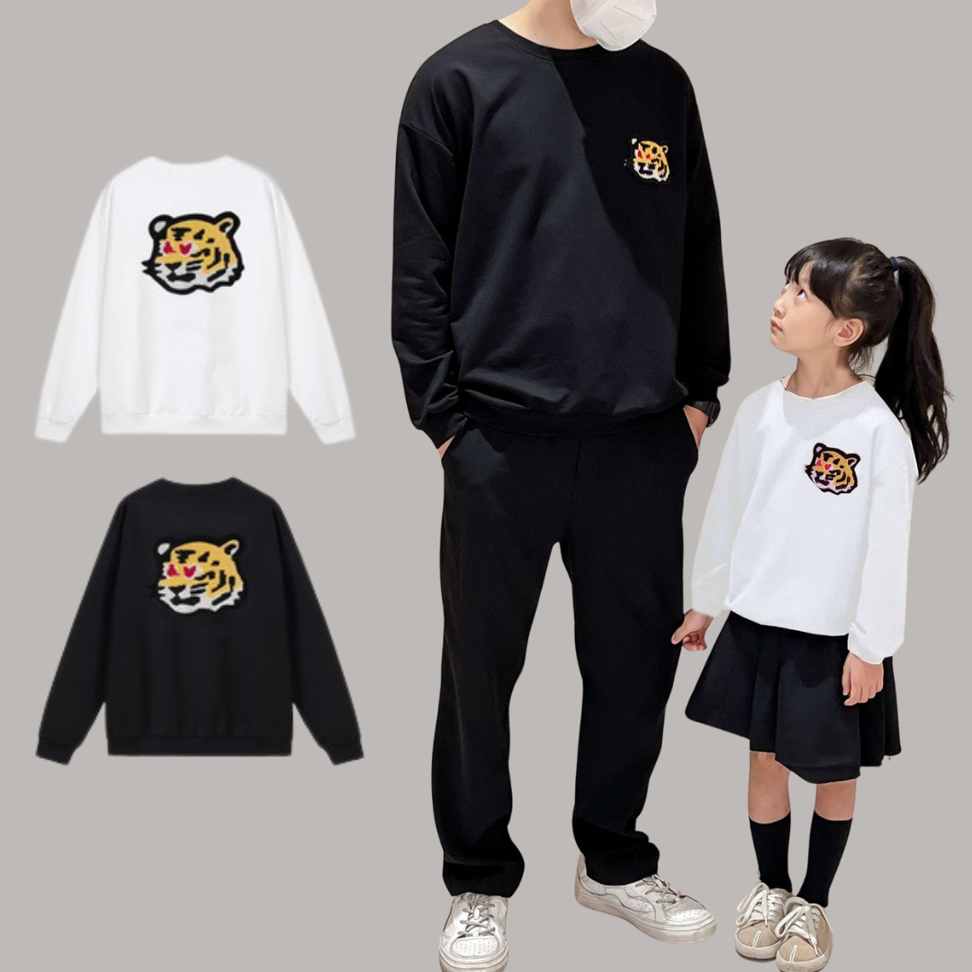 親子ペアルック タイガースマイル トレーナー・ロンパース