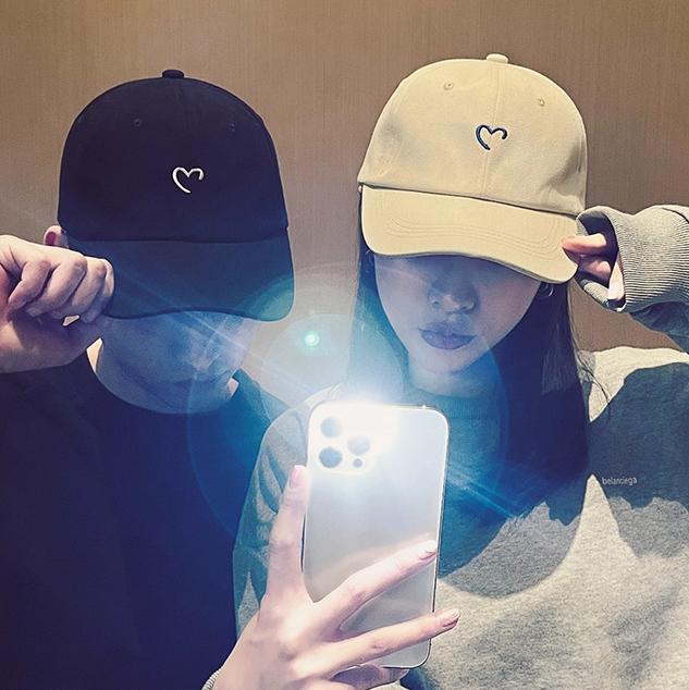ペアキャップ 韓国風 ハートデザイン カップル お揃い帽子