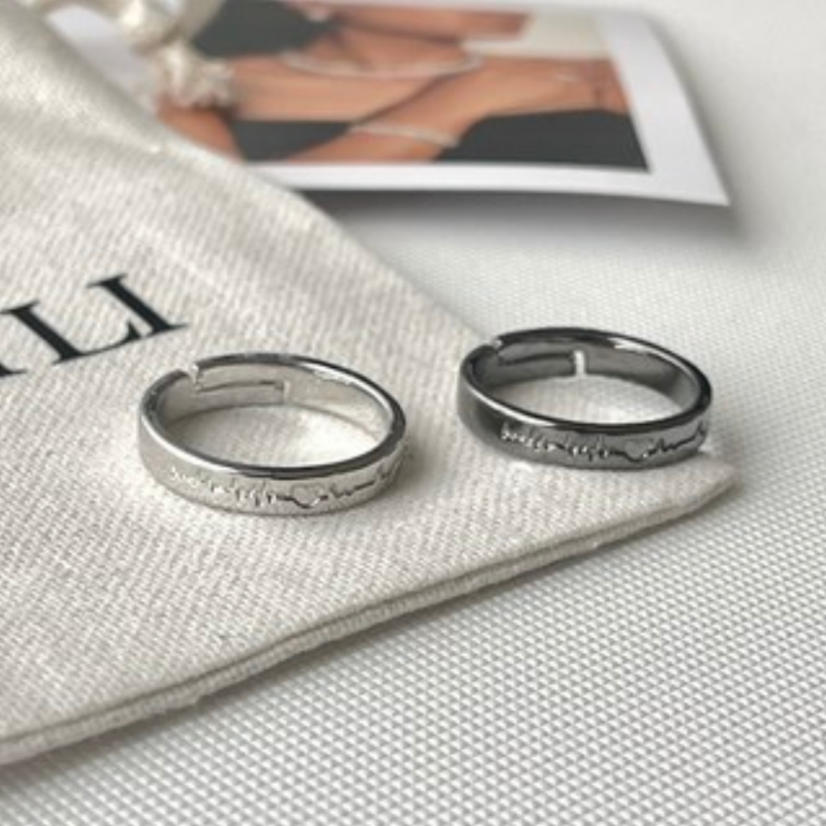 ペアアクセサリー ハートビートライン ペアリング 【2点セット】