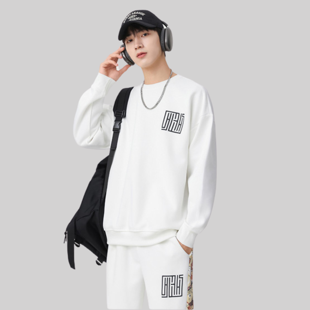 カップルペアルック ラインベア スウェットセットアップ【上下セット】