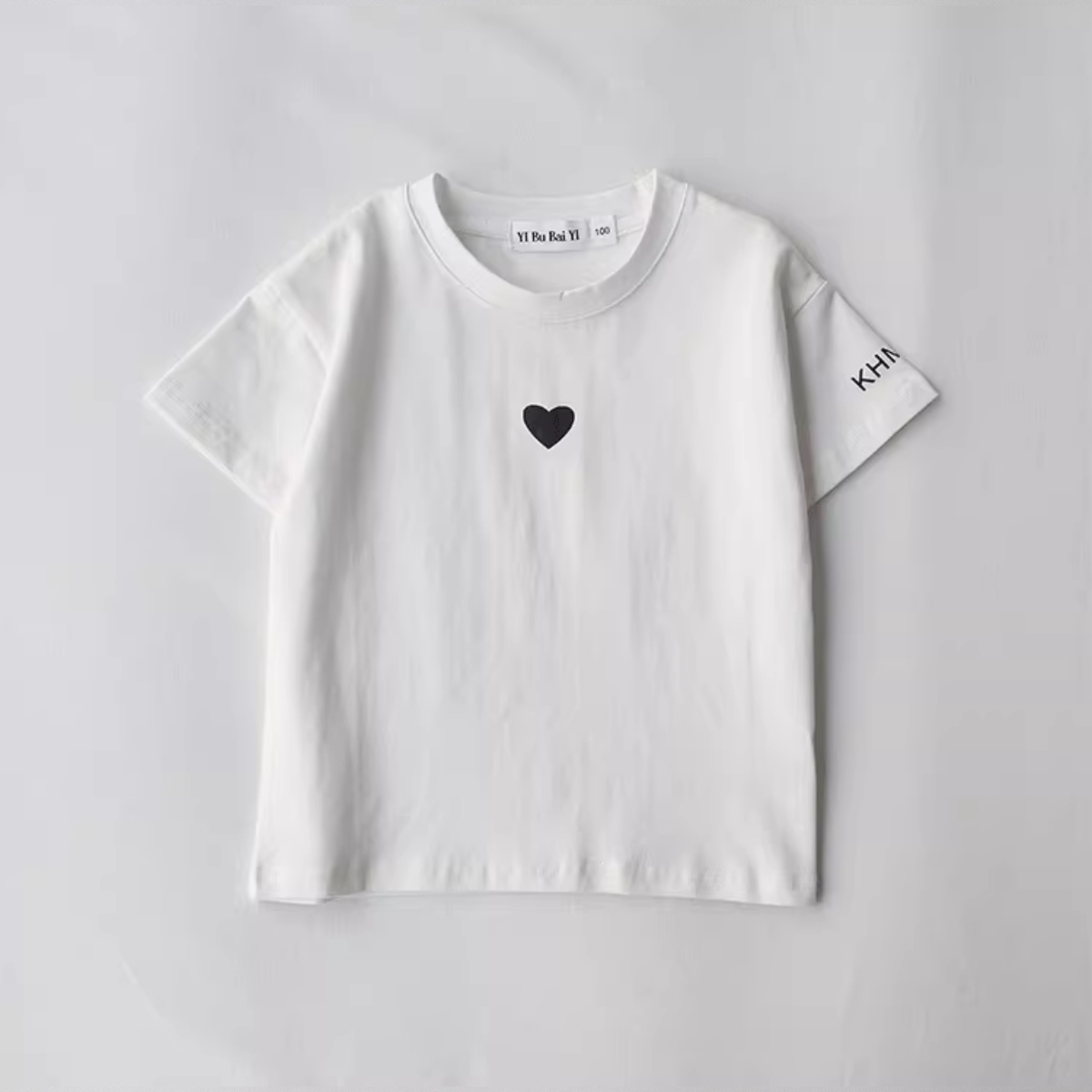 親子ペアルック モノトーンハート Tシャツ・ロンパース