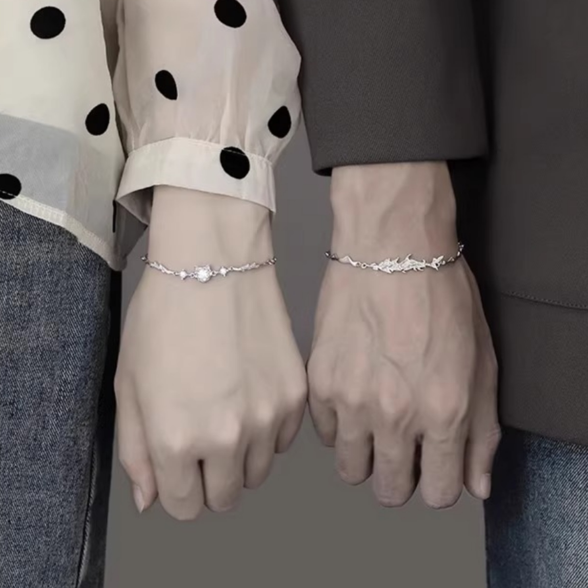 ペアアクセサリー キャット＆フィッシュ シルバーブレスレット