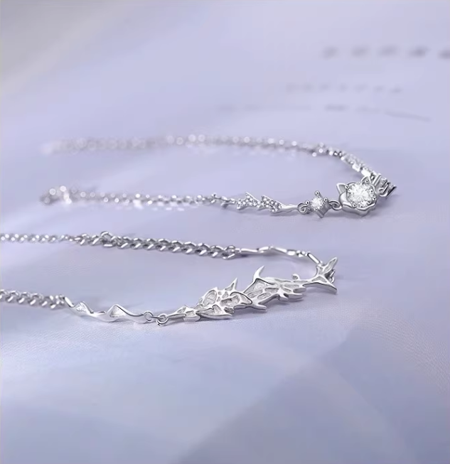 ペアアクセサリー キャット＆フィッシュ シルバーブレスレット