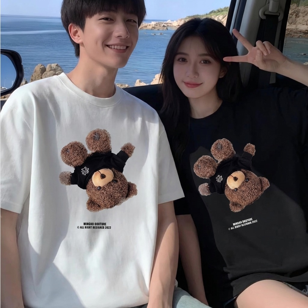 カップルペアルック リバース・ベア ユニセックスTシャツ