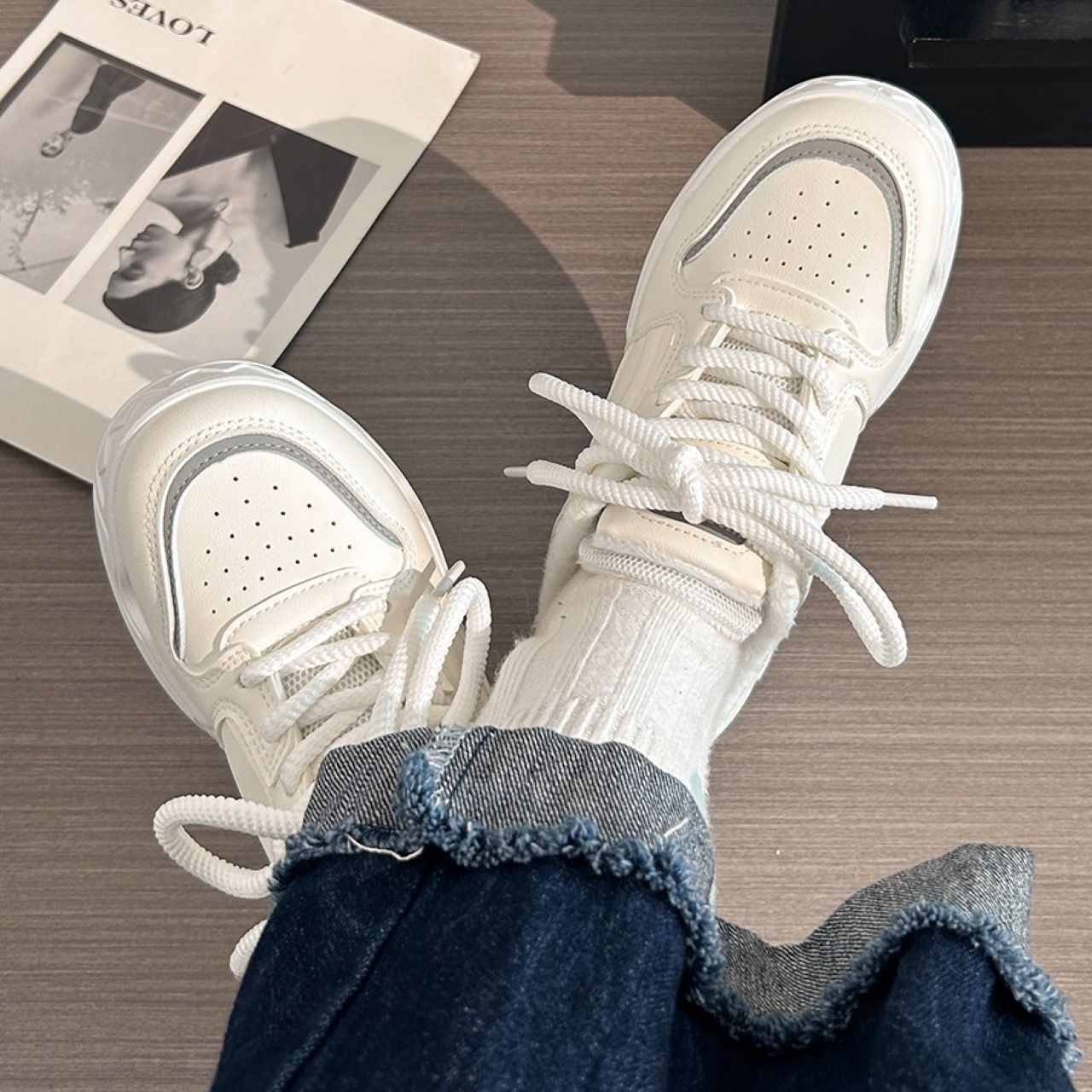 ペアルック 戦士ブランド ユニセックス厚底スニーカー オリジナルデザインカジュアル