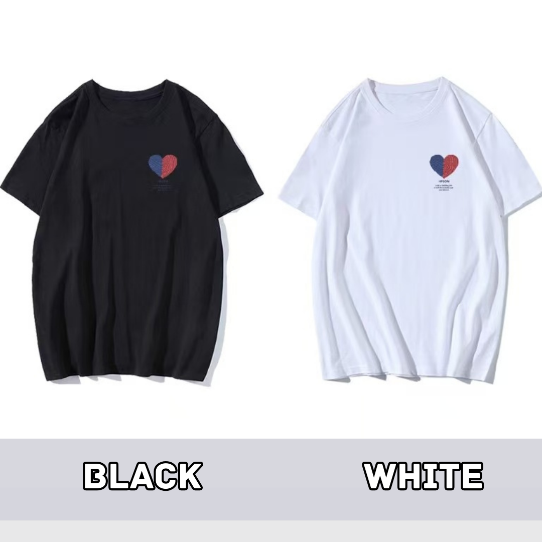 【2点セット】カラフルハート シンプルTシャツ