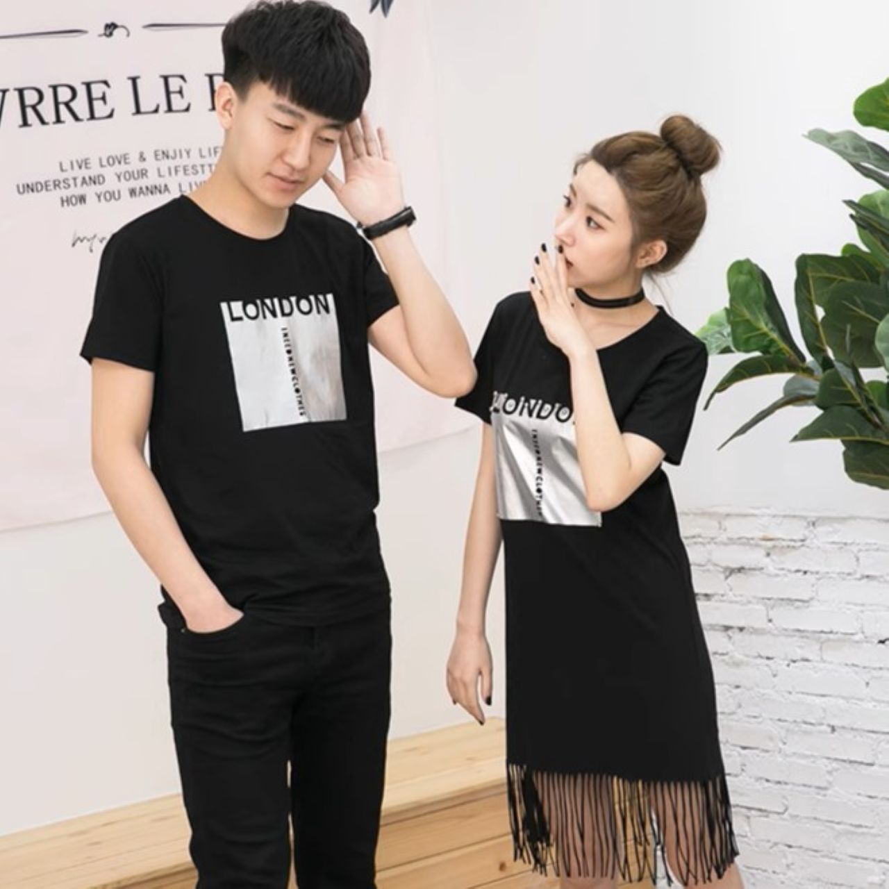 シミラールック メンズT＆レディースワンピ