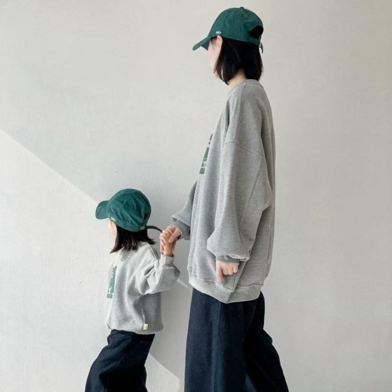 親子ペアルック ナチュラルベアー トレーナー ファミリーお揃いスウェット