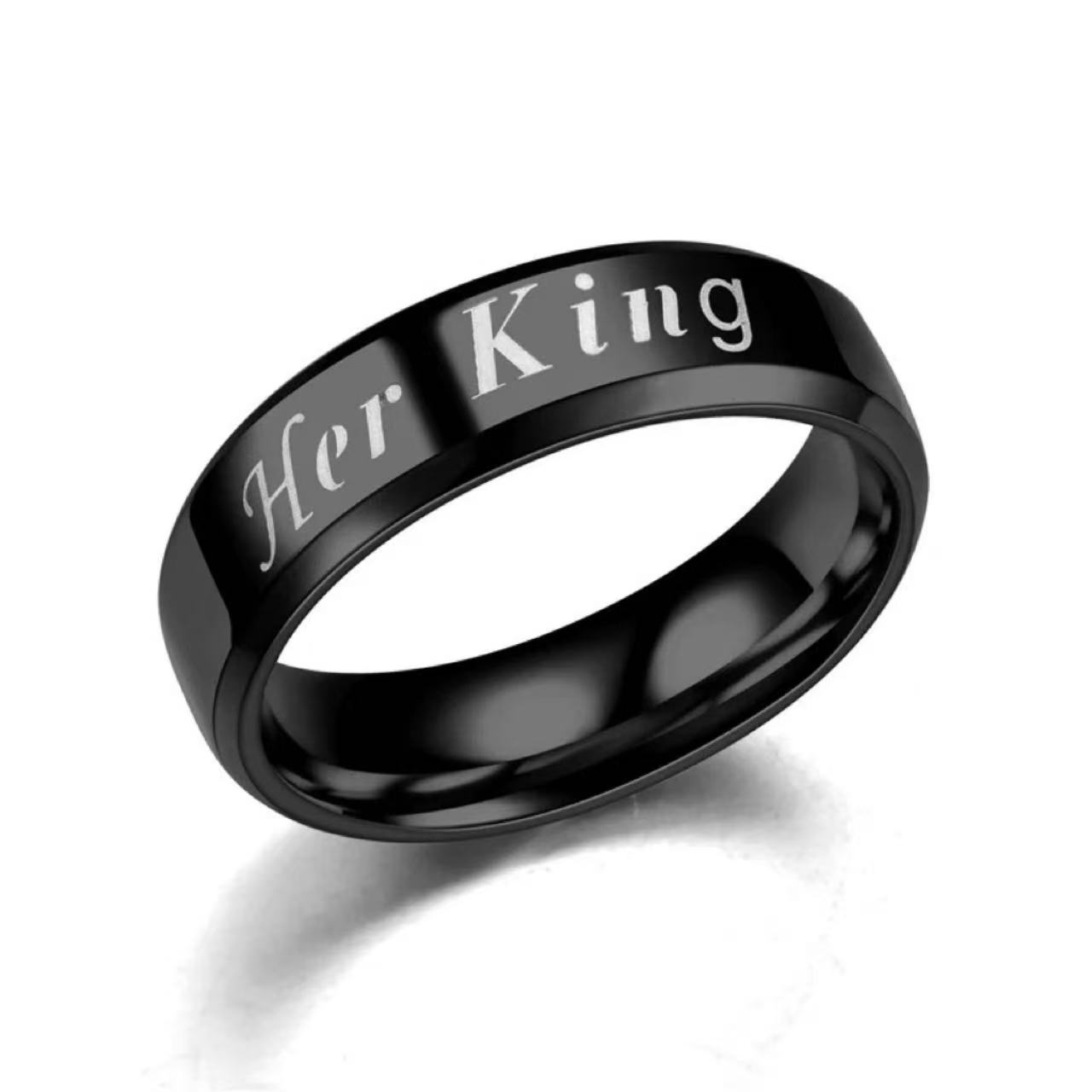 英文字入り 『Her King』『His Queen』 ペアリング