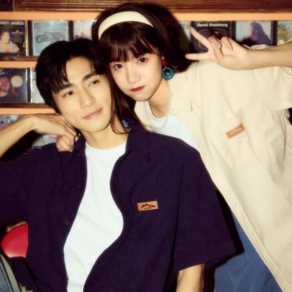 ペアルック クラシックデザイン オーバーサイズ 半袖シャツ